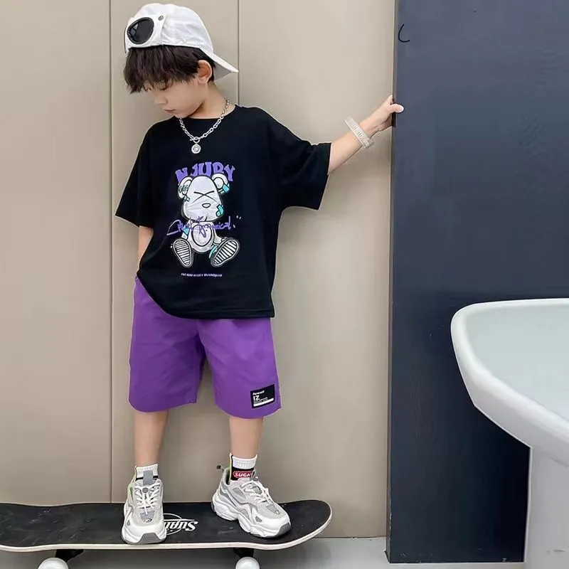【100-160】二点セット おすすめ トレンド 着心地良い Tシャツ＋ショートパンツ セットアップ