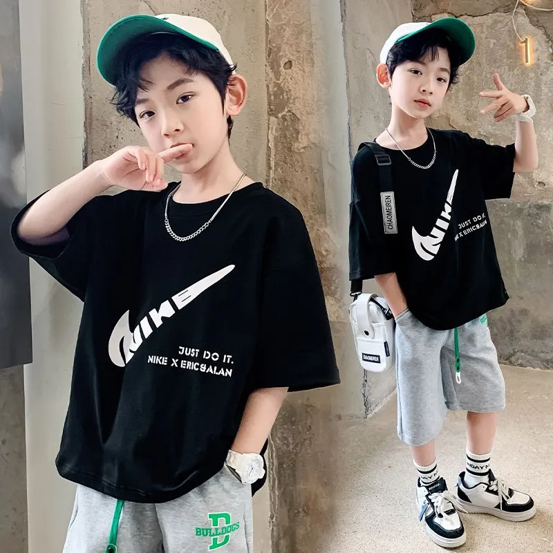 【90-160cm】超人気 シンプル 配色 快適 コットン 半袖 男の子 Ｔシャツ