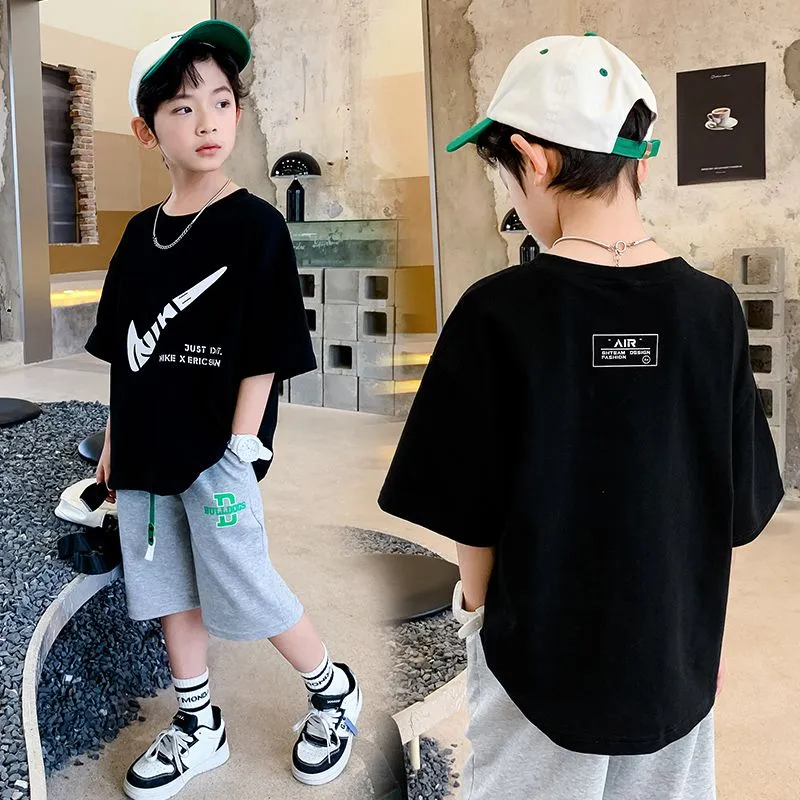 【90-160cm】超人気 シンプル 配色 快適 コットン 半袖 男の子 Ｔシャツ