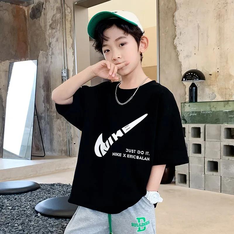 【90-160cm】超人気 シンプル 配色 快適 コットン 半袖 男の子 Ｔシャツ