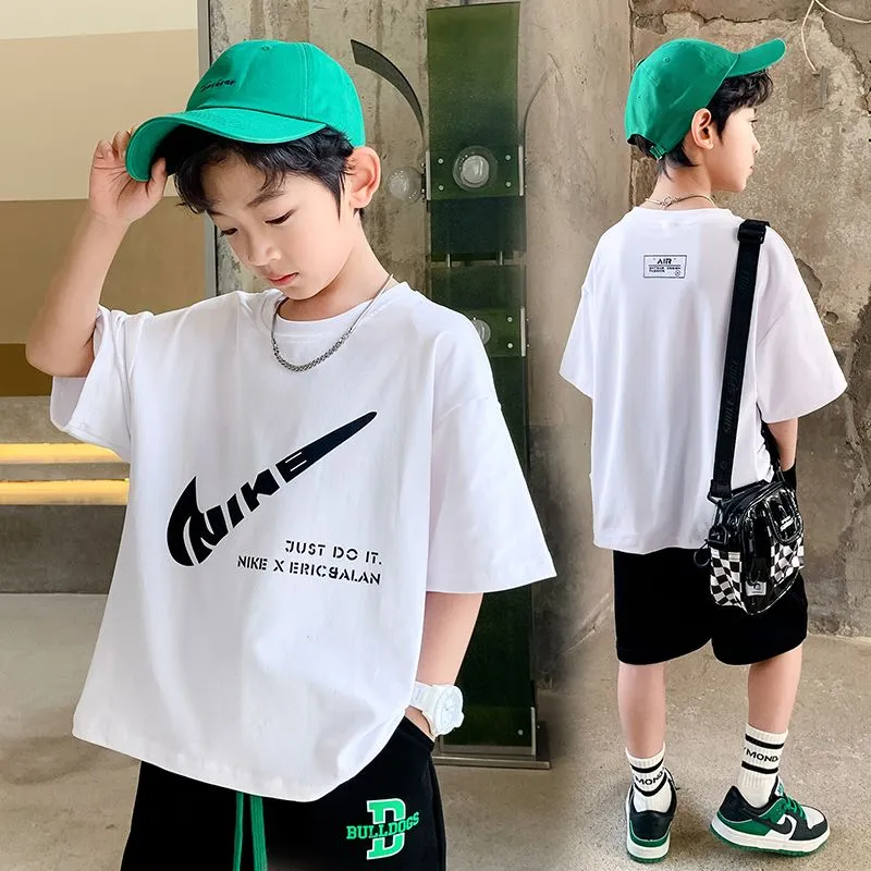 【90-160cm】超人気 シンプル 配色 快適 コットン 半袖 男の子 Ｔシャツ