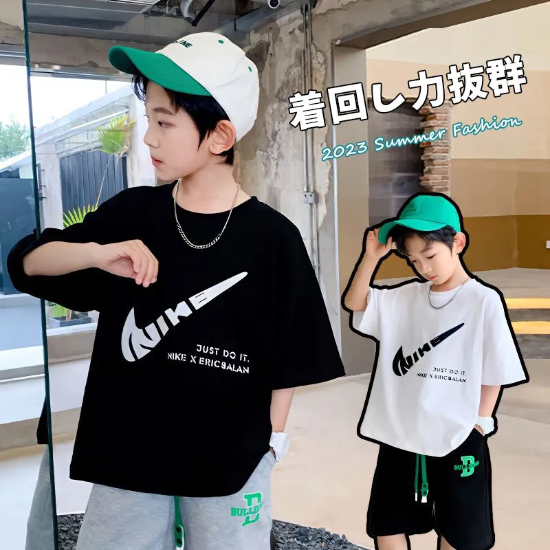 【90-160cm】超人気 シンプル 配色 快適 コットン 半袖 男の子 Ｔシャツ