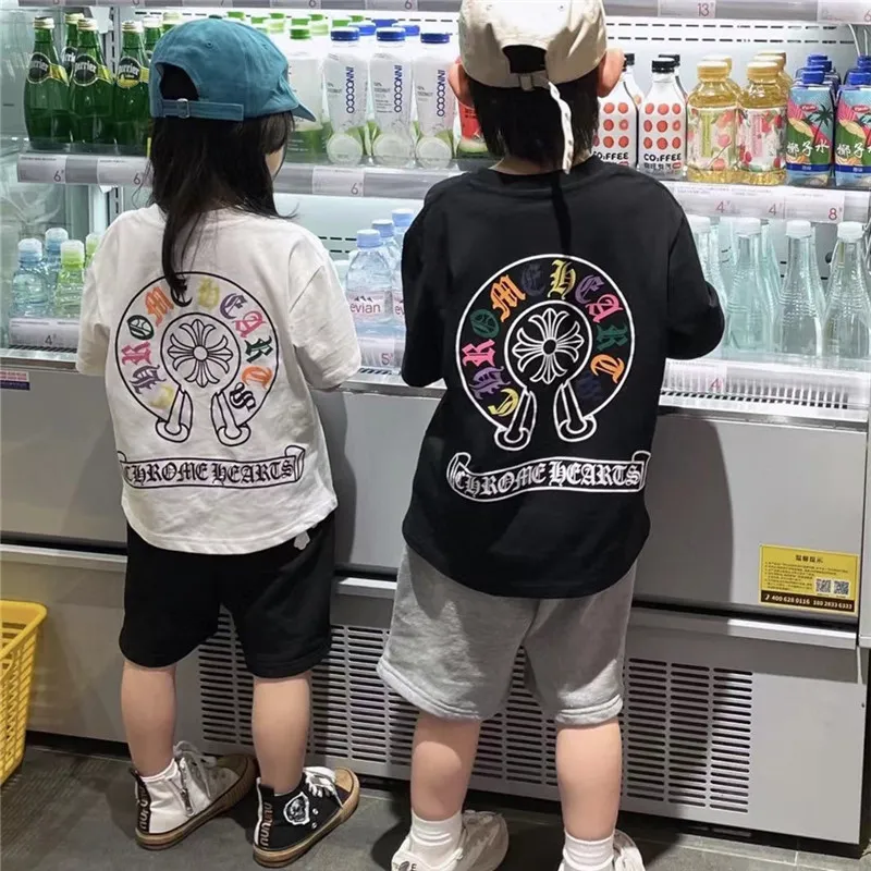【90-170cm】上品なシルエット ラウンドネック シンプル 男女兼用 男の子 女の子 Tシャツ