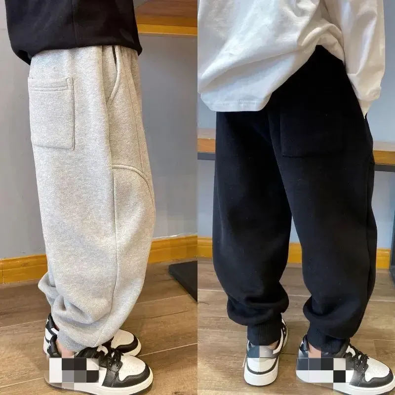 【110-160】おしゃれ度高め無地レギュラー丈ボウタイ男の子カジュアルパンツ