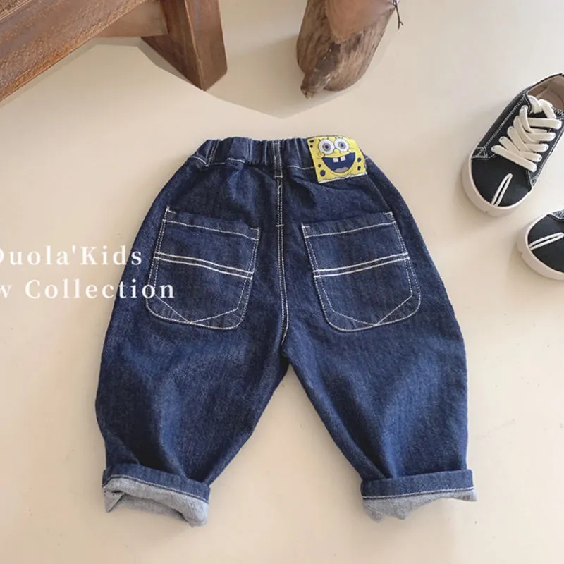 【80-130】大人気 履きやすい 動きやすい ルーズ 可愛い デニムパンツ