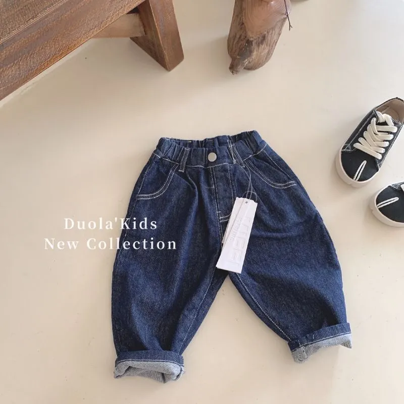 【80-130】大人気 履きやすい 動きやすい ルーズ 可愛い デニムパンツ