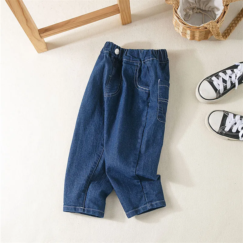 【80-130】大人気 履きやすい 動きやすい ルーズ 可愛い デニムパンツ