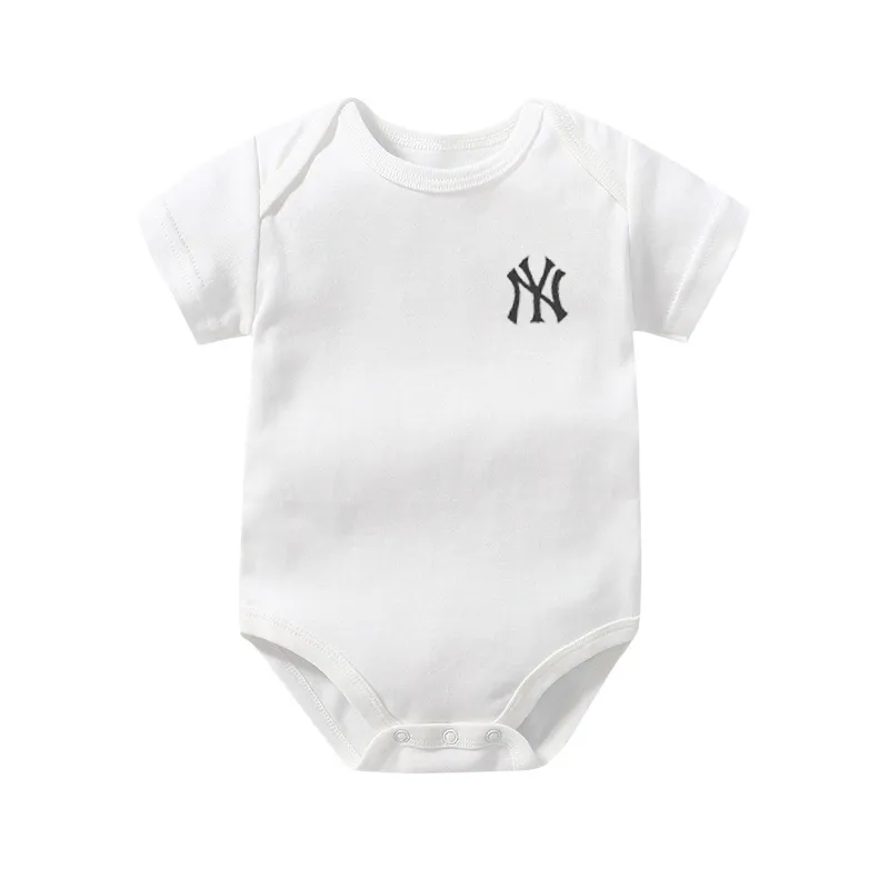 【66-90cm】おすすめ 元気いっぱい ファッション 新作  多色展開  ラウンドネック 夏 無地 新生児 ロンパース