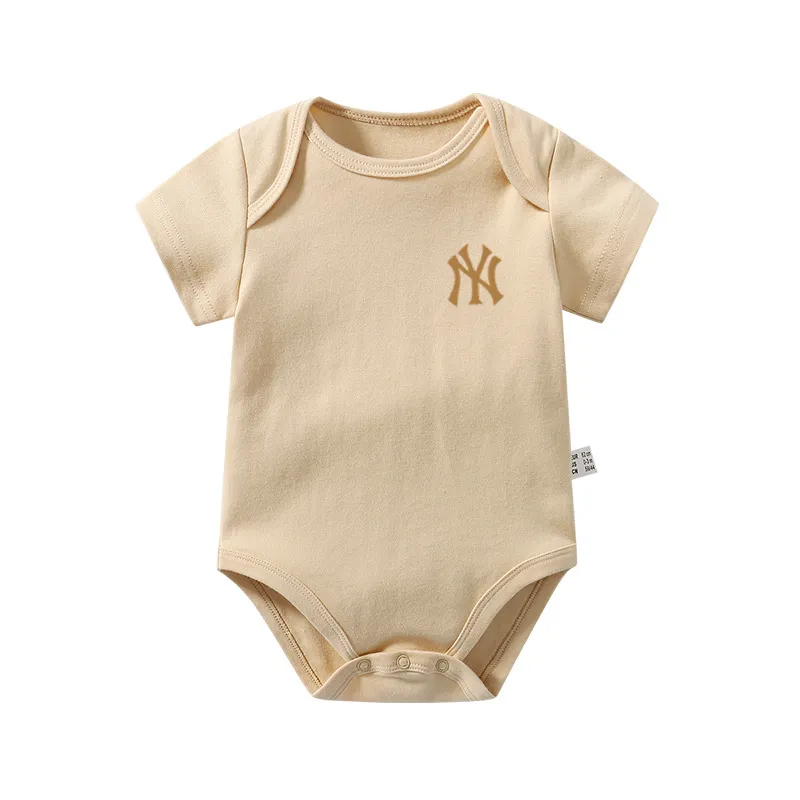 【66-90cm】おすすめ 元気いっぱい ファッション 新作  多色展開  ラウンドネック 夏 無地 新生児 ロンパース