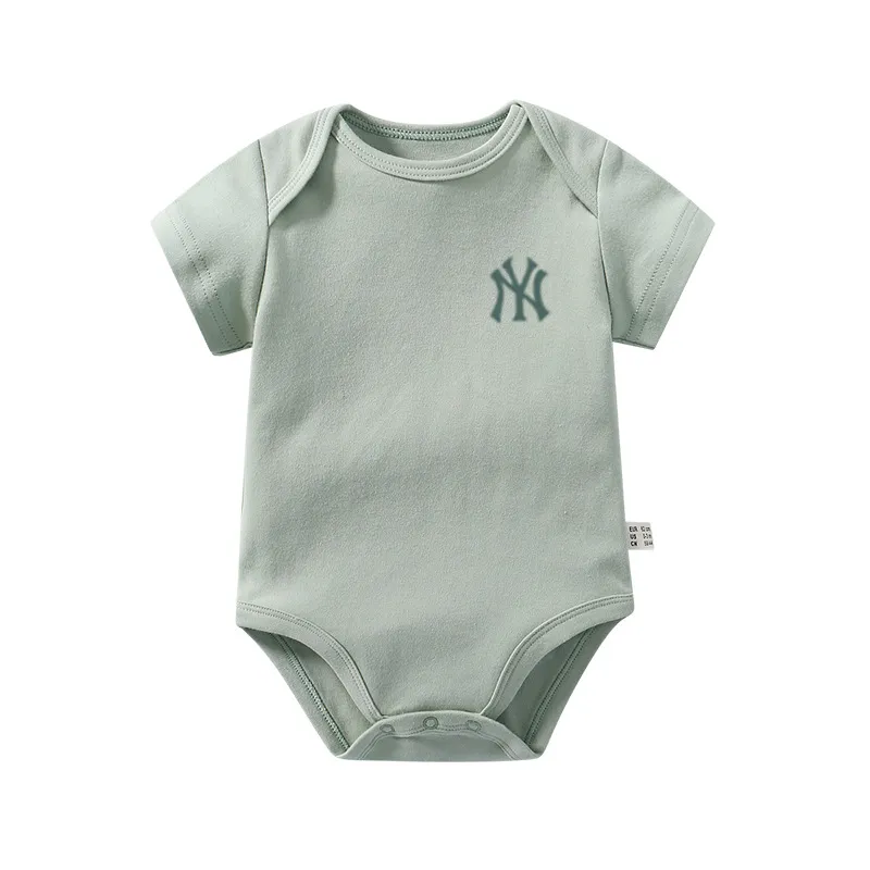 【66-90cm】おすすめ 元気いっぱい ファッション 新作  多色展開  ラウンドネック 夏 無地 新生児 ロンパース