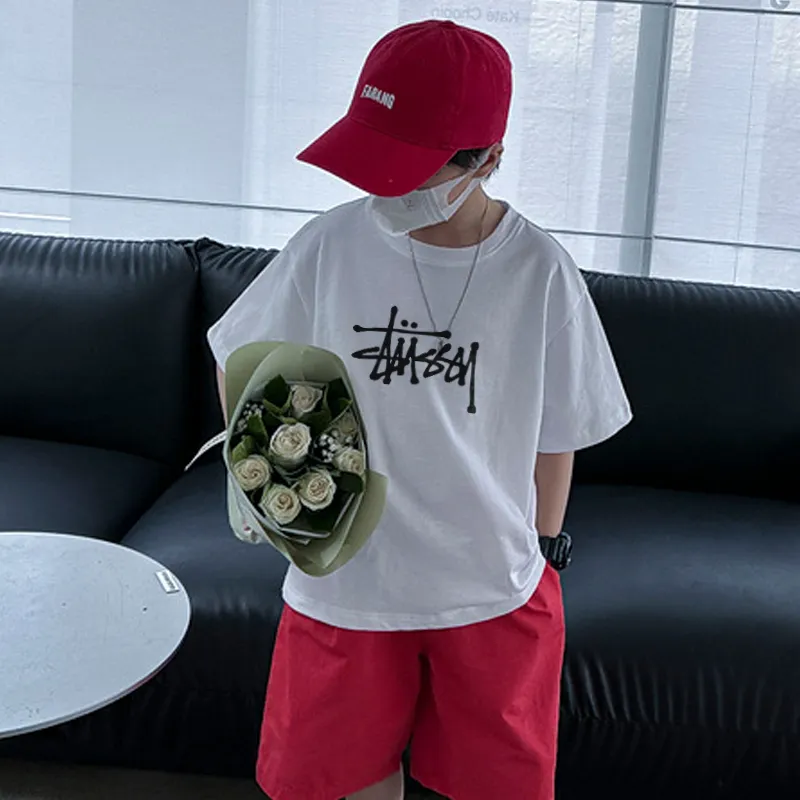 【90-160cm】お手頃価格 安い 日常 定番 プリント 夏 4色選べる ゆったり 男の子 Ｔシャツ