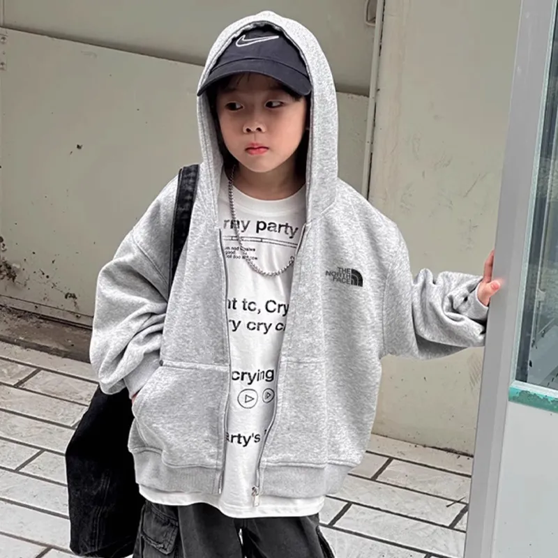 【90-160cm】着回し力抜群 トレンド 着心地良い フード付き 合わせやすい チャック 長袖 パーカー