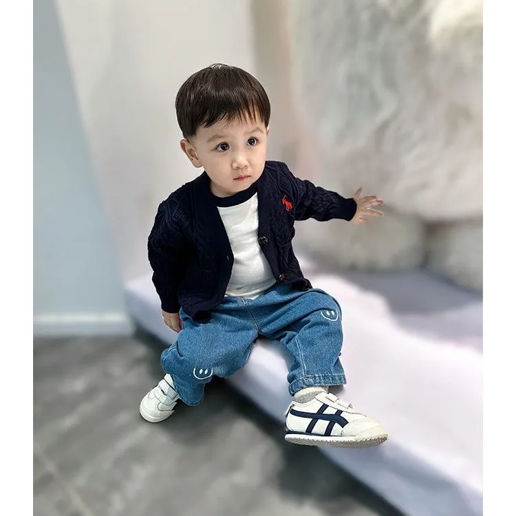 【73-130cm】絶対見逃さないで 着心地良い カジュアル 合わせやすい ベビー 男の子 ニット カーディガン