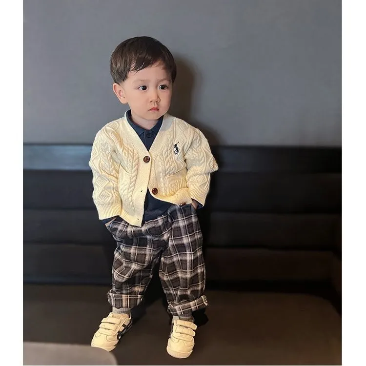 【73-130cm】絶対見逃さないで 着心地良い カジュアル 合わせやすい ベビー 男の子 ニット カーディガン