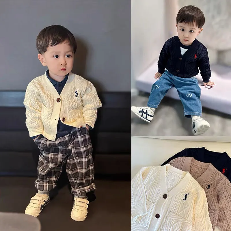 【73-130cm】絶対見逃さないで 着心地良い カジュアル 合わせやすい ベビー 男の子 ニット カーディガン