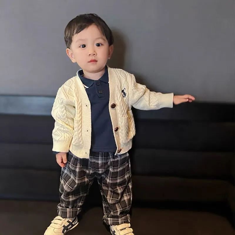 【73-130cm】絶対見逃さないで 着心地良い カジュアル 合わせやすい ベビー 男の子 ニット カーディガン