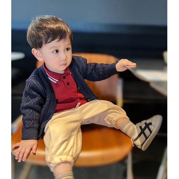 【73-130cm】絶対見逃さないで 着心地良い カジュアル 合わせやすい ベビー 男の子 ニット カーディガン
