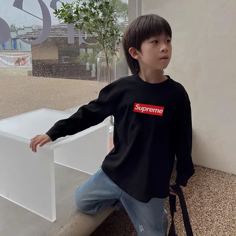 【90-160cm】着回し最強 売れ筋 カラフル プリント アルファベット 男の子 長袖 Ｔシャツ