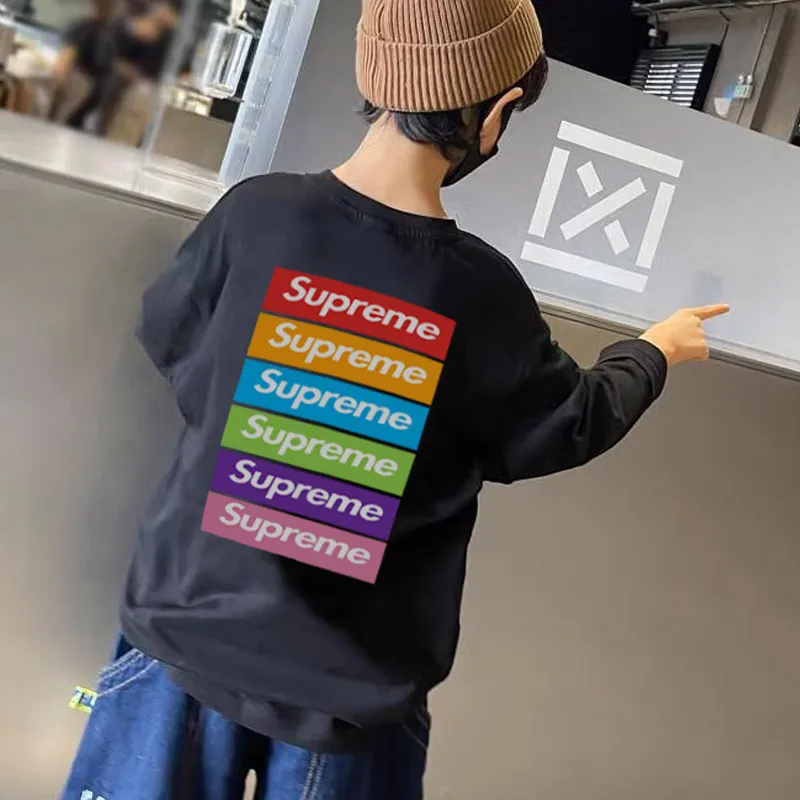 【90-160cm】着回し最強 売れ筋 カラフル プリント アルファベット 男の子 長袖 Ｔシャツ