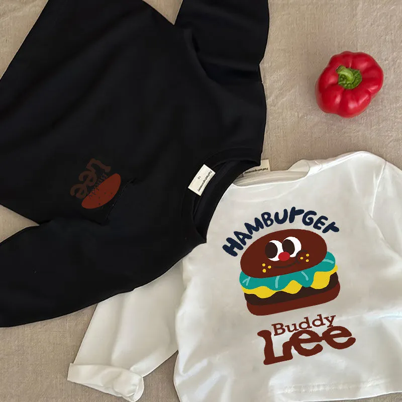 【80-140cm】元気いっぱい 合わせやすい カートゥーン アルファベット 快適 長袖 Ｔシャツ