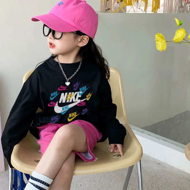 【90-160cm】元気いっぱい オシャレ 合わせやすい 女の子 長袖 Ｔシャツ