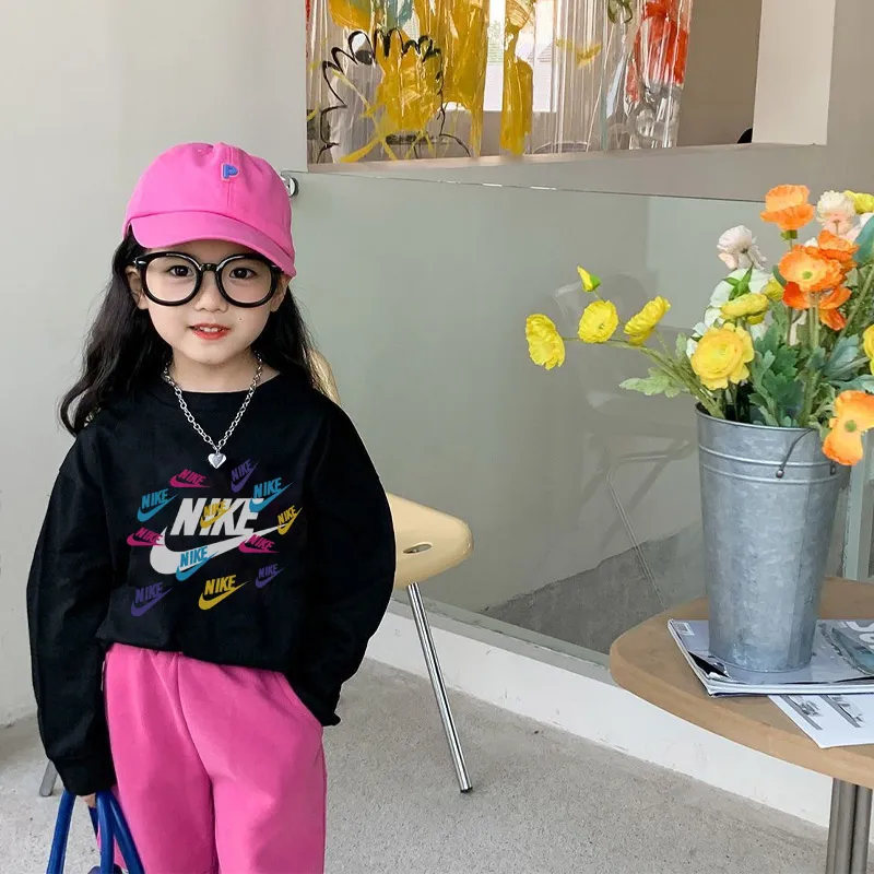 【90-160cm】元気いっぱい オシャレ 合わせやすい 女の子 長袖 Ｔシャツ