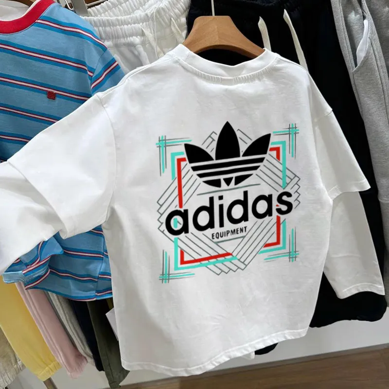 【100-150cm】トレンド感満点 ユニーク レイヤード クール 男の子 長袖 Ｔシャツ