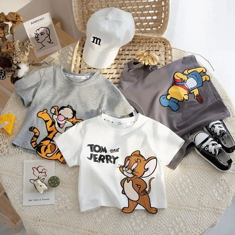 【80-150cm】好感度100％  カジュアル カートゥーン 可愛い 合わせやすい 半袖 Ｔシャツ