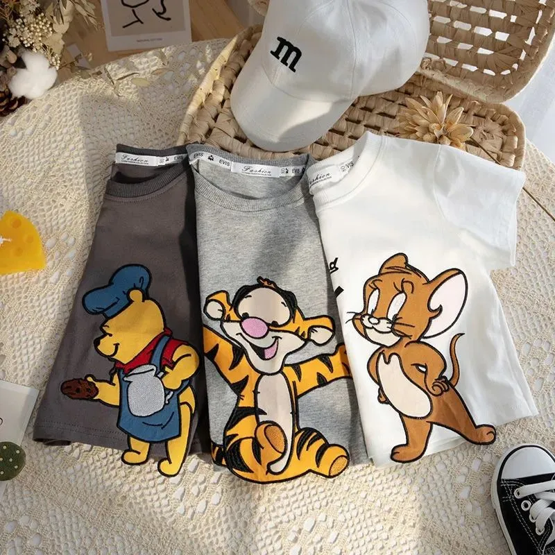 【80-150cm】好感度100％  カジュアル カートゥーン 可愛い 合わせやすい 半袖 Ｔシャツ