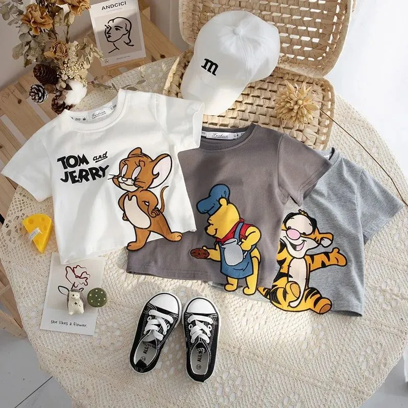 【80-150cm】好感度100％  カジュアル カートゥーン 可愛い 合わせやすい 半袖 Ｔシャツ