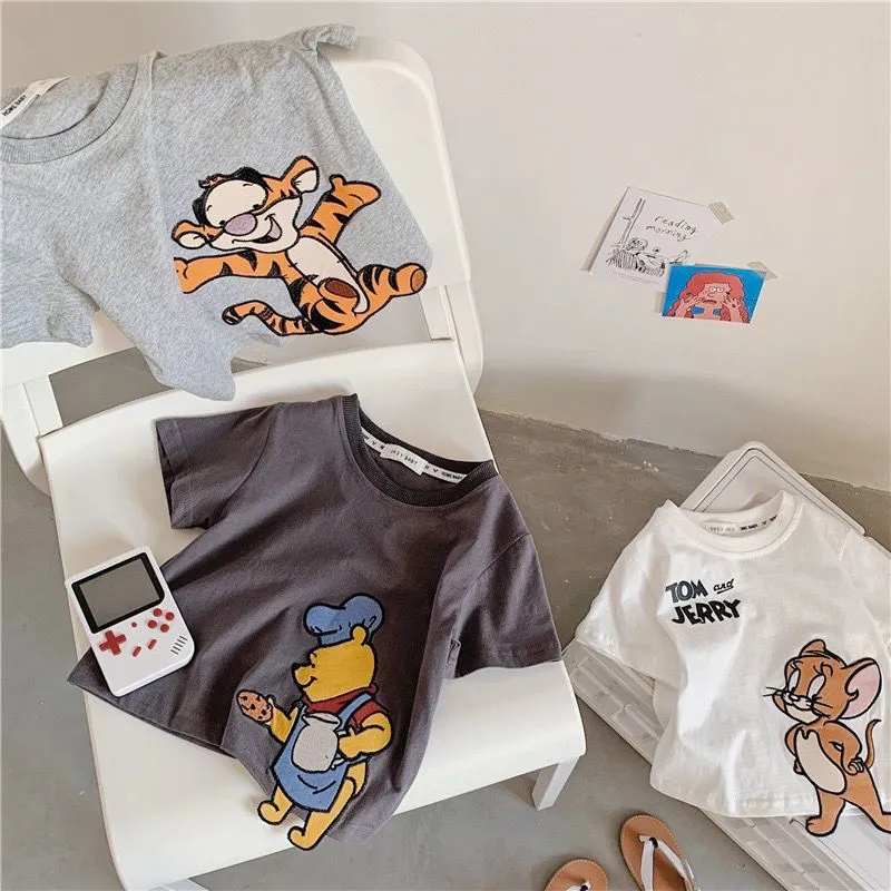 【80-150cm】好感度100％  カジュアル カートゥーン 可愛い 合わせやすい 半袖 Ｔシャツ