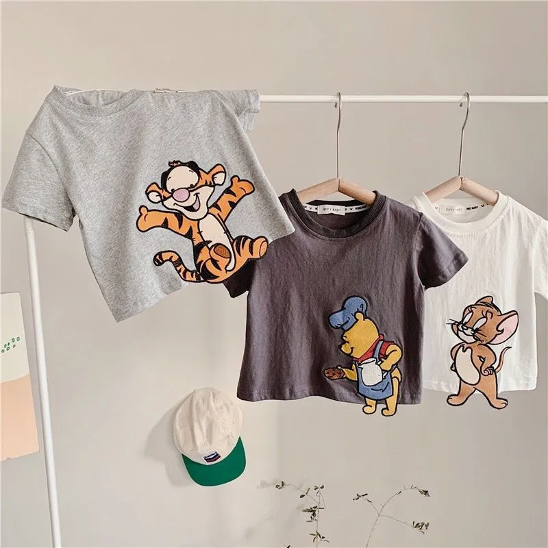 【80-150cm】好感度100％  カジュアル カートゥーン 可愛い 合わせやすい 半袖 Ｔシャツ