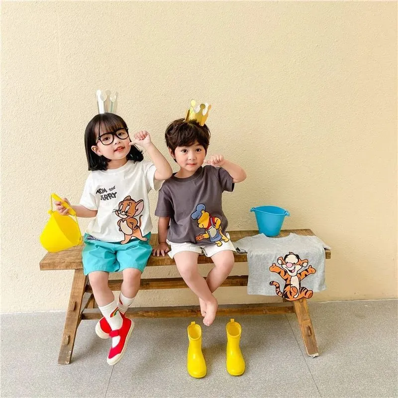 【80-150cm】好感度100％  カジュアル カートゥーン 可愛い 合わせやすい 半袖 Ｔシャツ