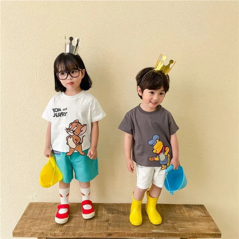 【80-150cm】好感度100％  カジュアル カートゥーン 可愛い 合わせやすい 半袖 Ｔシャツ