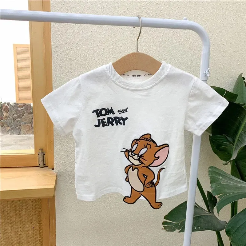 【80-150cm】好感度100％  カジュアル カートゥーン 可愛い 合わせやすい 半袖 Ｔシャツ