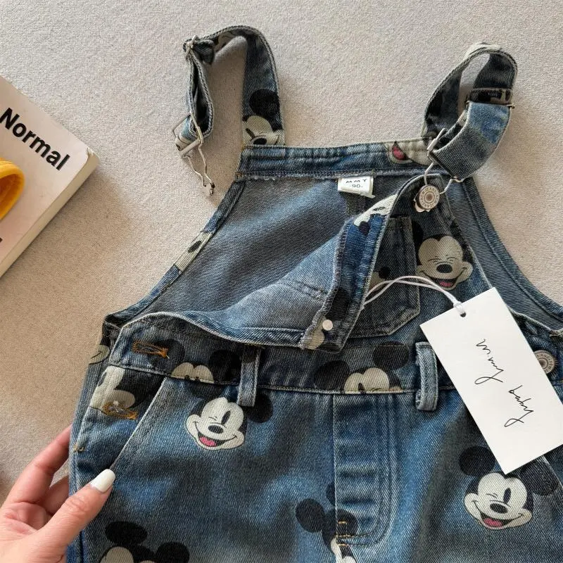 【80-140cm】好感度100％  大人気 おしゃれ 可愛い カートゥーン デニム サロペット