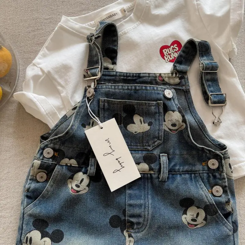 【80-140cm】好感度100％  大人気 おしゃれ 可愛い カートゥーン デニム サロペット