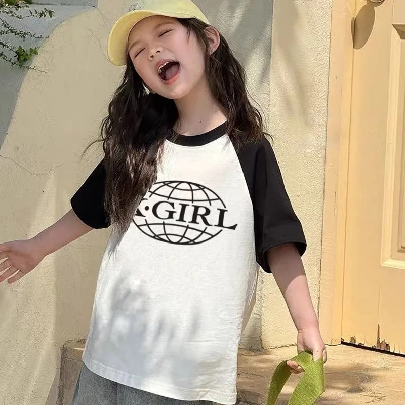 【110-170cm】絶対後悔しない カジュアル モノトーン 女の子 半袖 Ｔシャツ