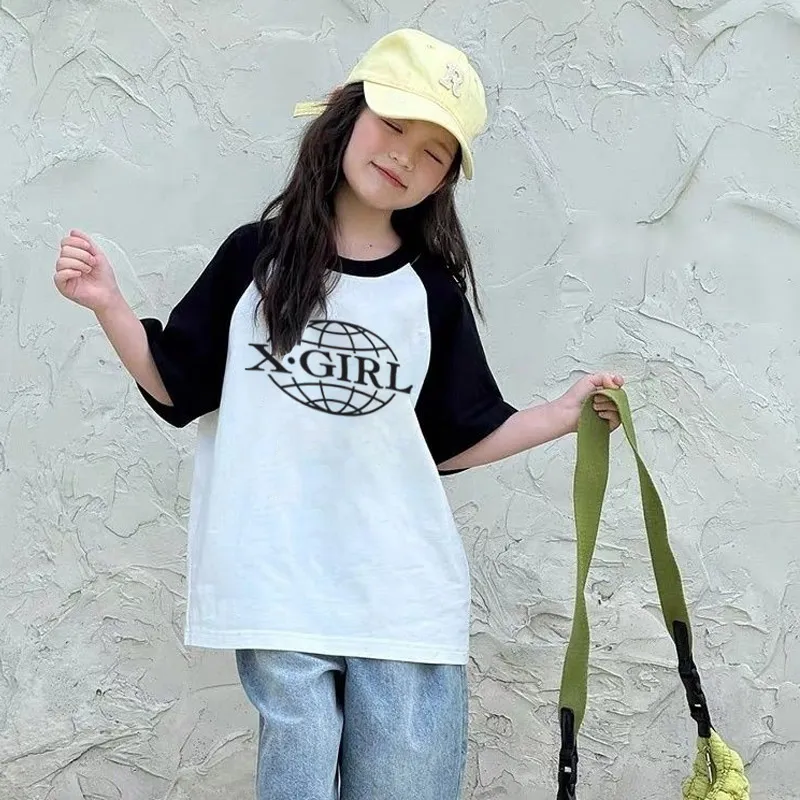 【110-170cm】絶対後悔しない カジュアル モノトーン 女の子 半袖 Ｔシャツ