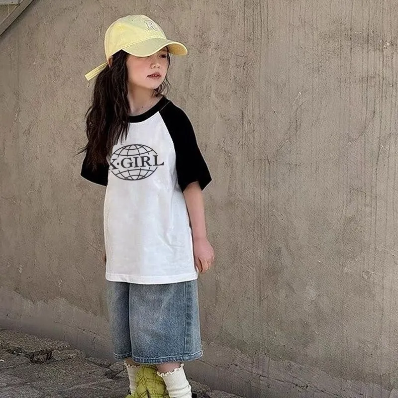 【110-170cm】絶対後悔しない カジュアル モノトーン 女の子 半袖 Ｔシャツ