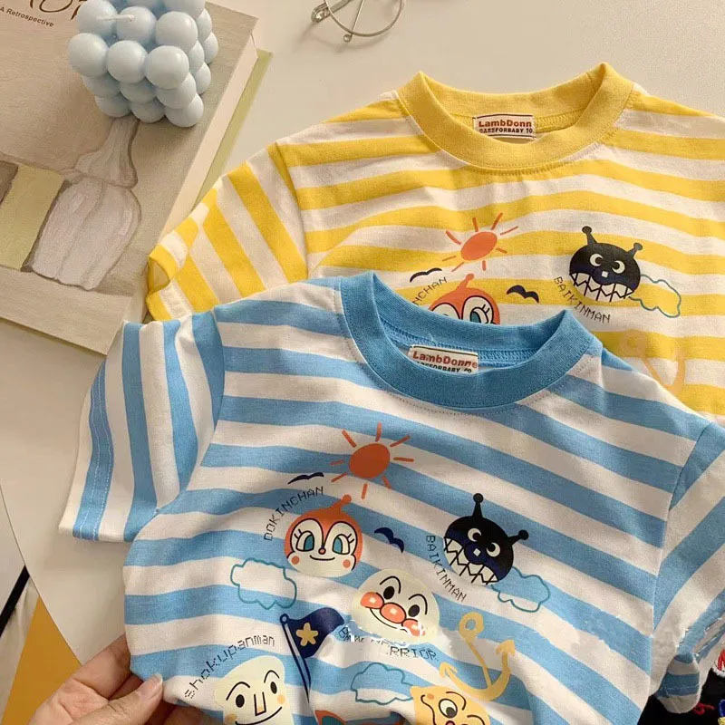 【80-150cm】人気上昇中 大注目 カートゥーン ボーダー柄 可愛い 半袖 Ｔシャツ