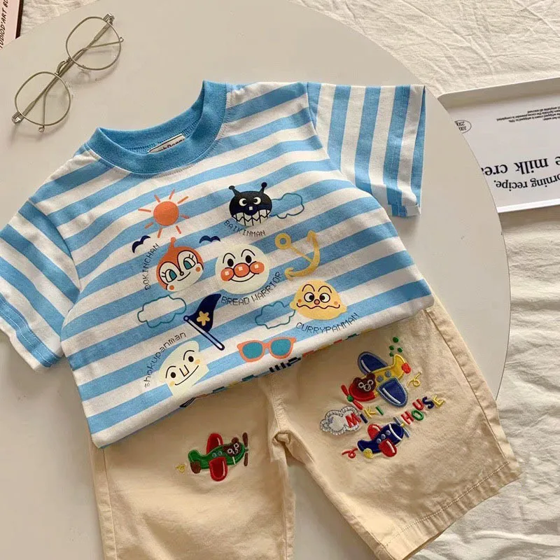 【80-150cm】人気上昇中 大注目 カートゥーン ボーダー柄 可愛い 半袖 Ｔシャツ