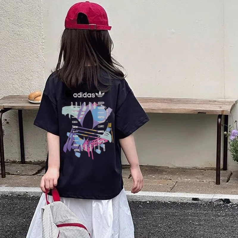 【90-160cm】絶対見逃さないで 大注目 カジュアル プリント 女の子 半袖 Ｔシャツ