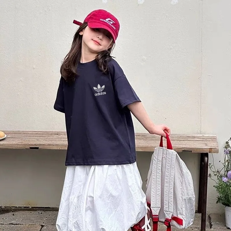 【90-160cm】絶対見逃さないで 大注目 カジュアル プリント 女の子 半袖 Ｔシャツ
