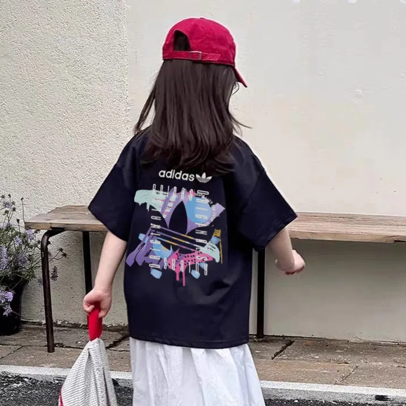 【90-160cm】絶対見逃さないで 大注目 カジュアル プリント 女の子 半袖 Ｔシャツ