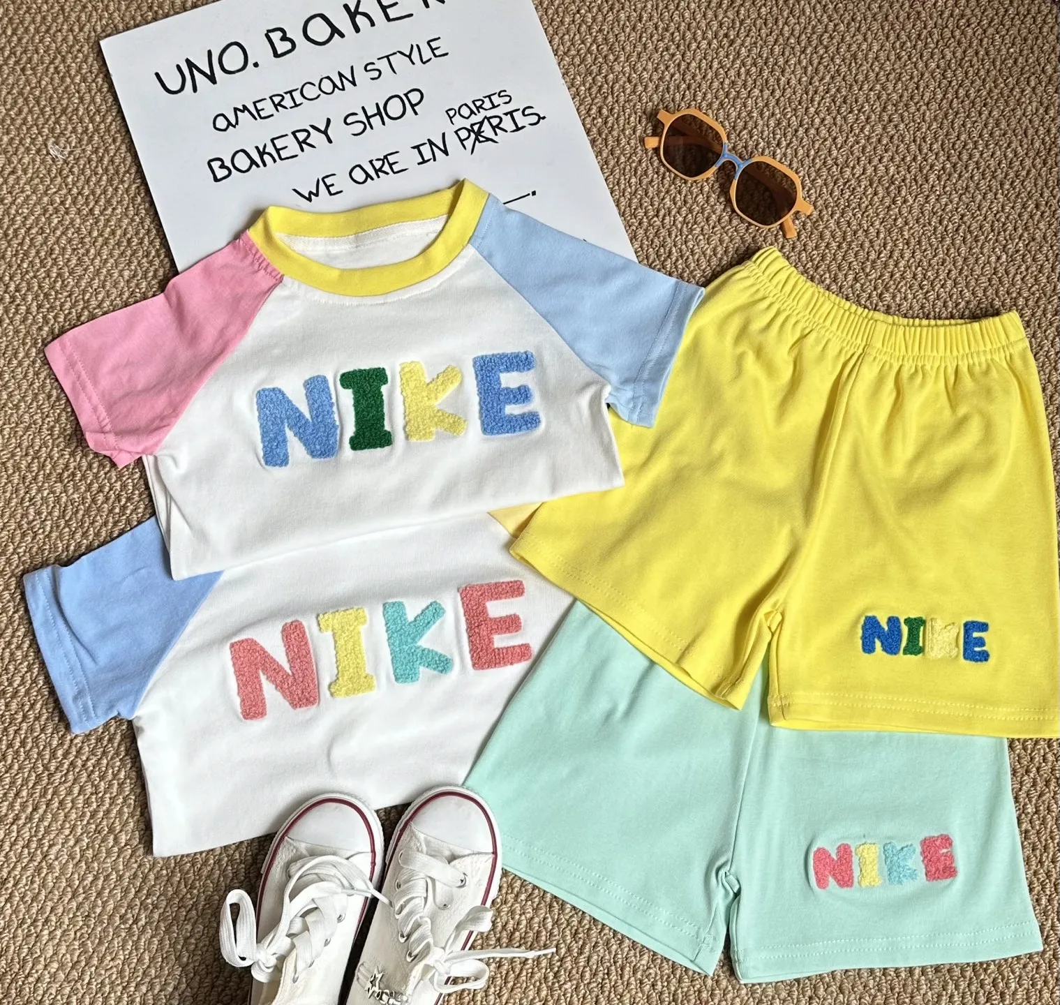 【80-130cm】二点セット 絶対欲しい 爆売れ中 動きやすく可愛い 半袖 Ｔシャツ＋ショートパンツ セット