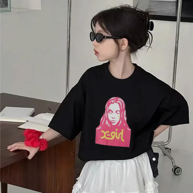 【90-160cm】毎日着たくなる おしゃれ プリント 合わせやすい 女の子 半袖 Ｔシャツ