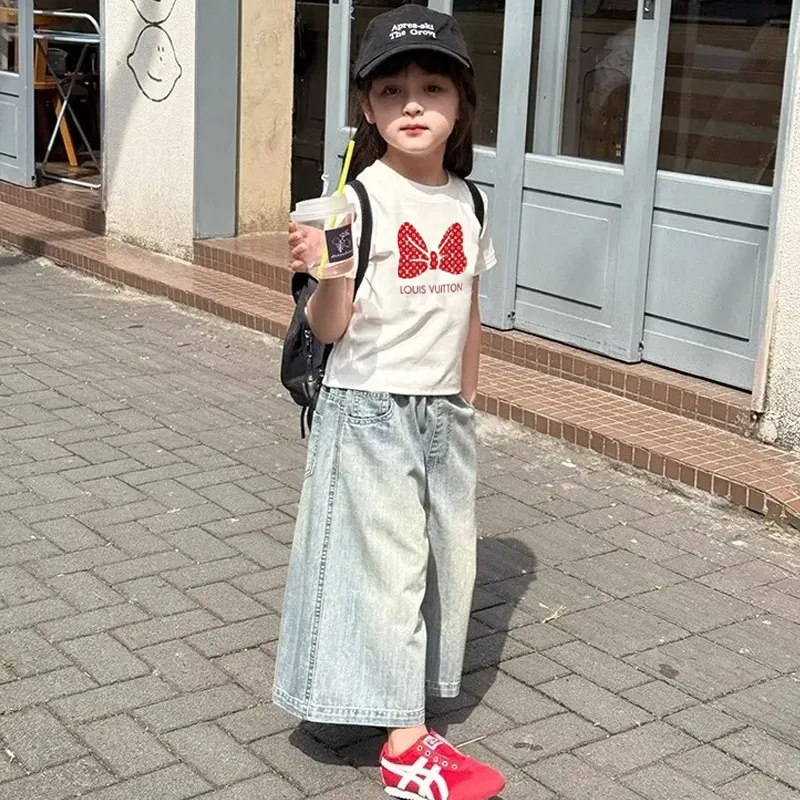 【90-150cm】好感度100％  大注目 きれいめ 合わせやすい 女の子 半袖 Ｔシャツ