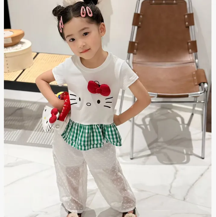 【90-160cm】毎日着たくなる 可愛い カートゥーン 涼やか 女の子 半袖Ｔシャツ/パンツ