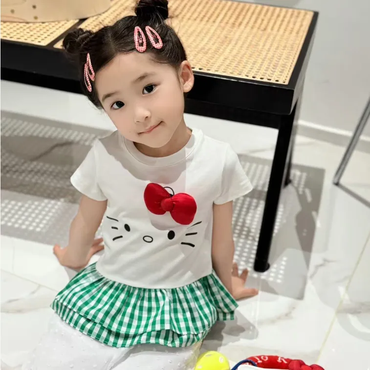 【90-160cm】毎日着たくなる 可愛い カートゥーン 涼やか 女の子 半袖Ｔシャツ/パンツ
